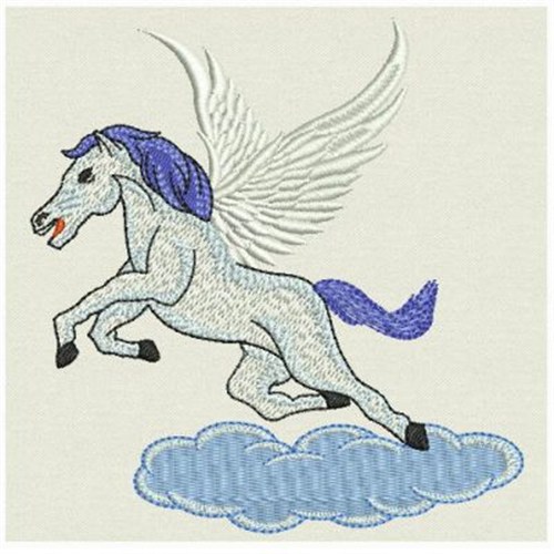 Leaping Pegasus Machine Embroidery Design