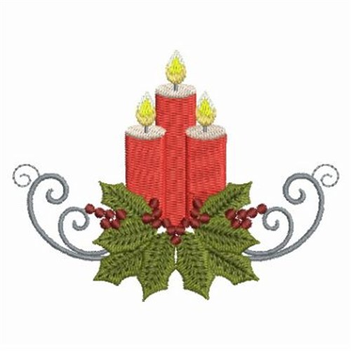 Christmas Candles Machine Embroidery Design