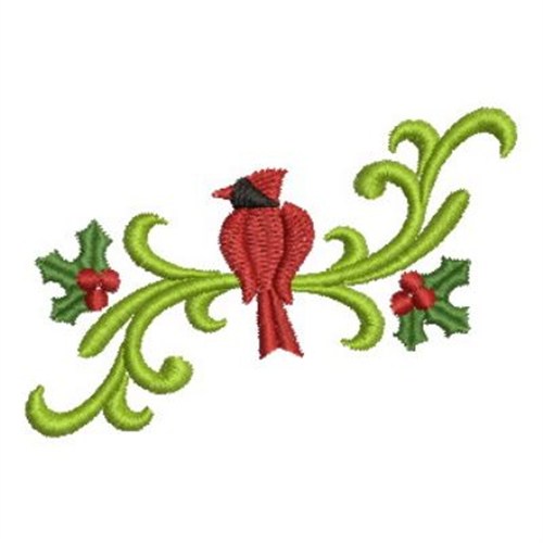Heirloom Cardinal Adornment Machine Embroidery Design