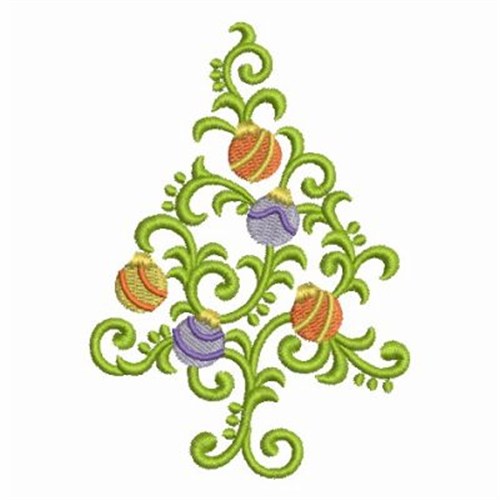 Curly Christmas Machine Embroidery Design