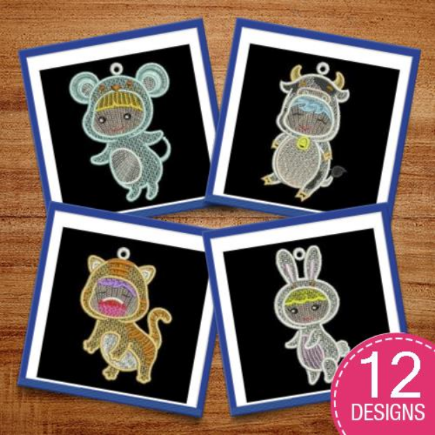 Picture of FSL Zodiac Animals Embroidery Design Pack