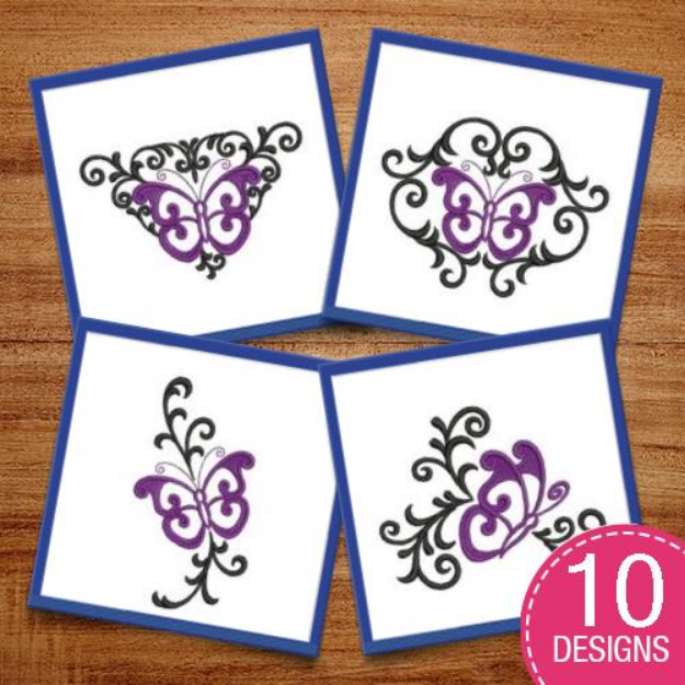 Picture of Heirloom Butterfly Deco Embroidery Design Pack