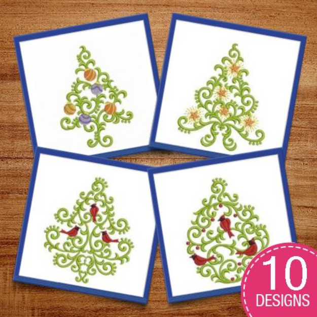 Picture of Curly Christmas Embroidery Design Pack