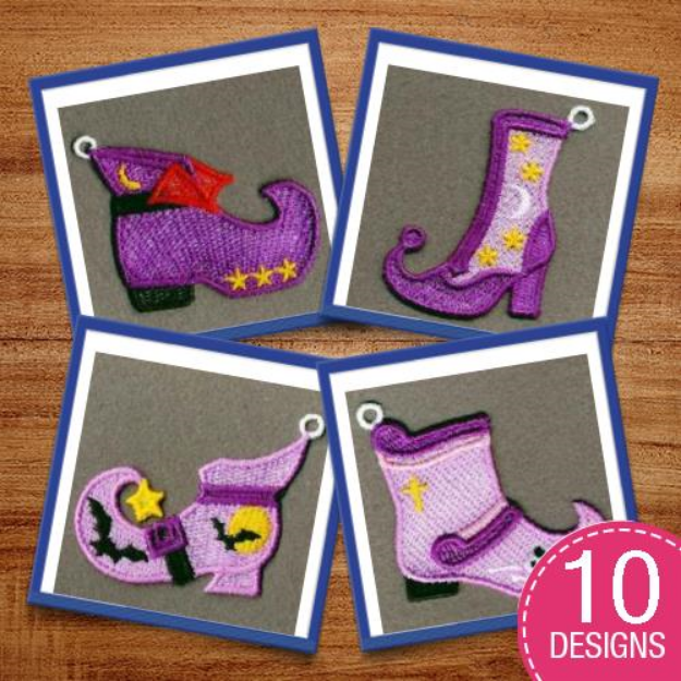 Picture of FSL Halloween Witches Shoes Embroidery Design Pack