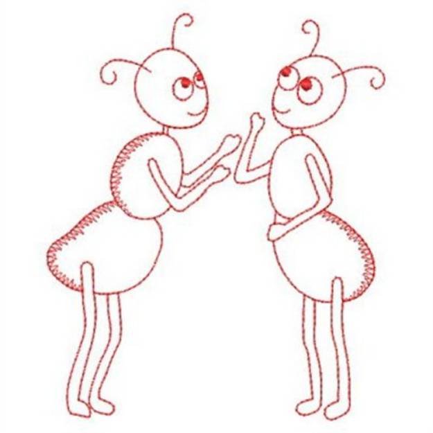 Picture of Redwork Ant Friends Machine Embroidery Design