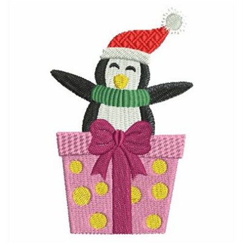 Penguin Gift Machine Embroidery Design