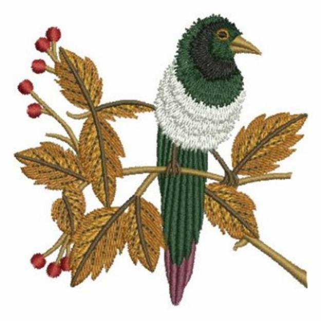 Picture of Magpie Sitting Machine Embroidery Design