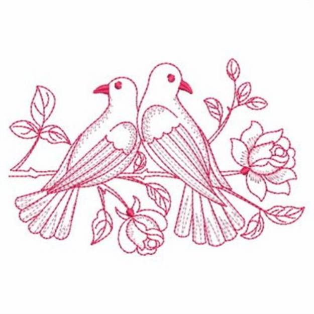 Picture of Roses Doves Machine Embroidery Design