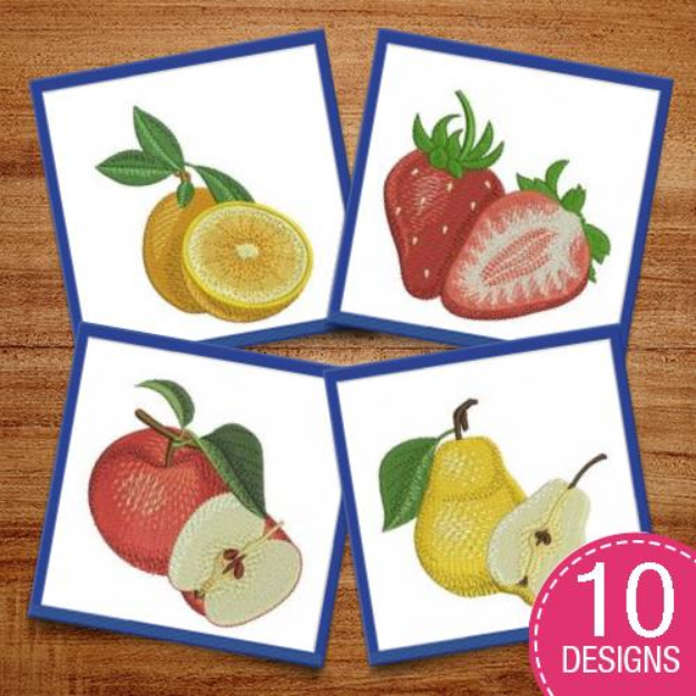 Picture of Realistic Fruits Embroidery Design Pack
