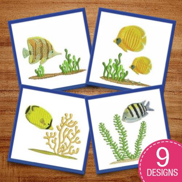 Picture of Tropical Fishes Embroidery Design Pack