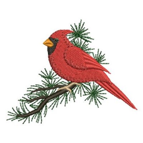 Cardinal Branch Machine Embroidery Design