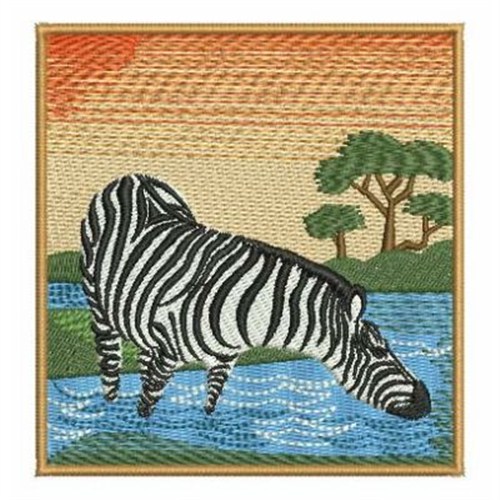 Oasis Zebra Machine Embroidery Design