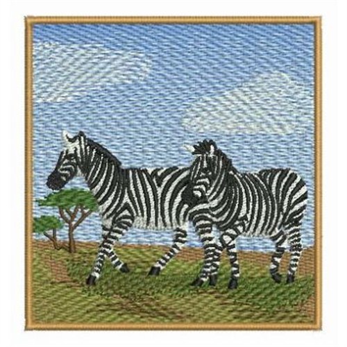 Africa Zebra Machine Embroidery Design