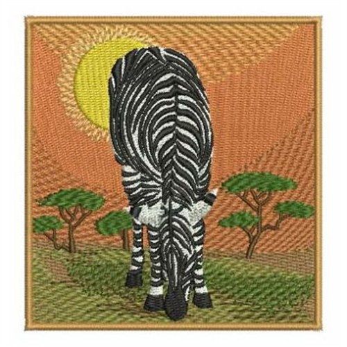 Grazing Zebra Machine Embroidery Design
