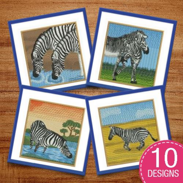 Picture of Africa Zebra Embroidery Design Pack