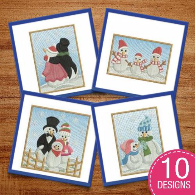 Picture of Snowman Family Embroidery Design Pack