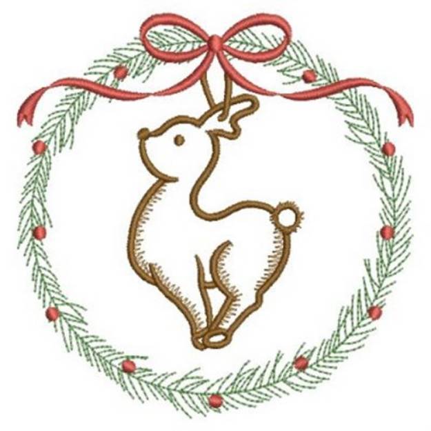 Picture of Vintage Deer Ornament Machine Embroidery Design
