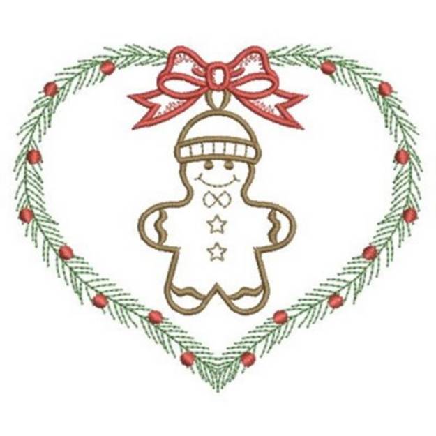 Picture of Vintage Christmas Gingerbread Man Machine Embroidery Design