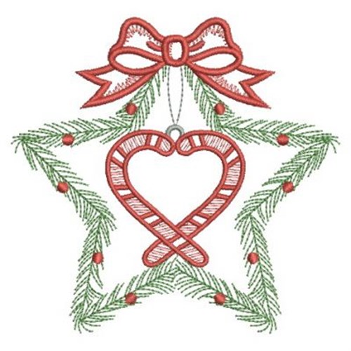 Vintage Christmas Candy Canes Machine Embroidery Design