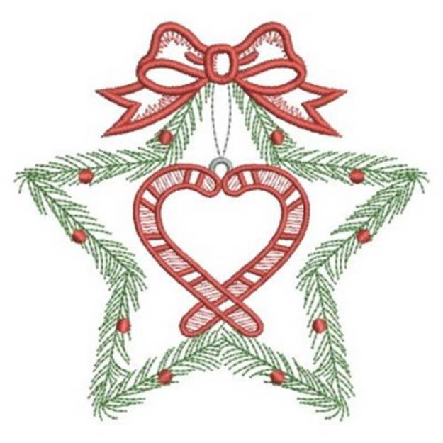 Picture of Vintage Christmas Candy Canes Machine Embroidery Design