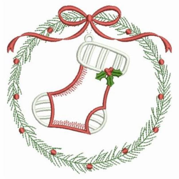 Picture of Vintage Christmas Stocking Machine Embroidery Design