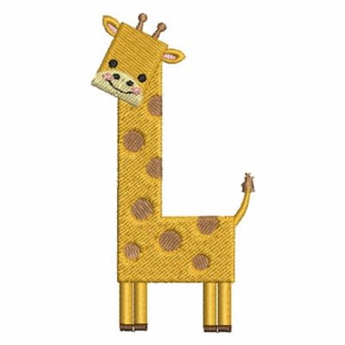 African Giraffe Machine Embroidery Design