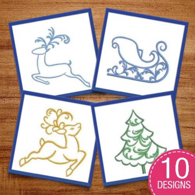 Picture of Swirly Christmas Embroidery Design Pack