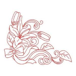 Picture of Redwork Lily Machine Embroidery Design