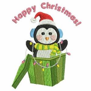Picture of Cute Christmas Penguin Machine Embroidery Design