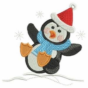 Picture of Cute Christmas Penguin Machine Embroidery Design