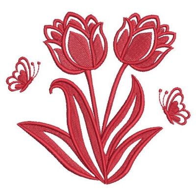 Assorted Simple Flowers Machine Embroidery Design