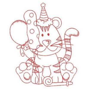 Picture of Birthday Baby Tiger Machine Embroidery Design