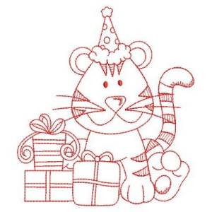 Picture of Birthday Baby Tiger Machine Embroidery Design