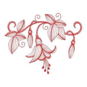 Picture of Redwork Fuchsia Machine Embroidery Design