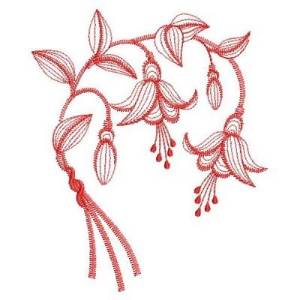 Picture of Redwork Fuchsia Machine Embroidery Design