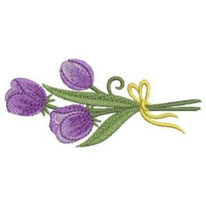 Picture of Purple Tulip Machine Embroidery Design