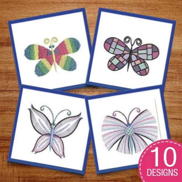 Picture of Fancy Colorful Butterfly Embroidery Design Pack