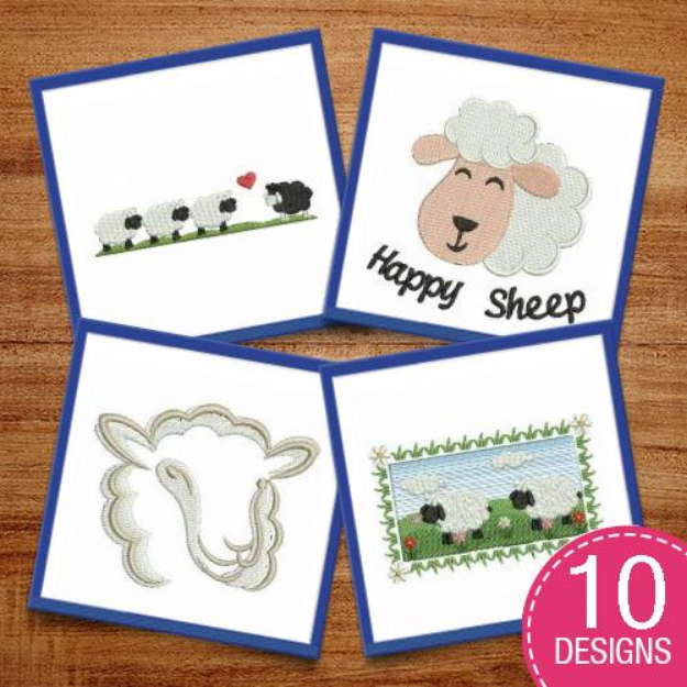 Picture of Cute Sheep Embroidery Design Pack