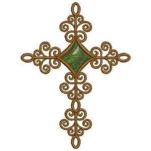 Picture of Scroll Work Cross Machine Embroidery Design