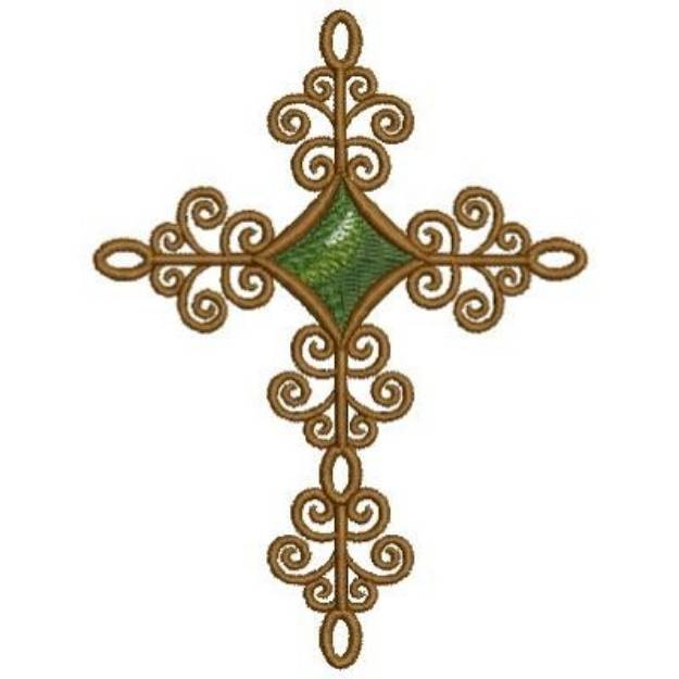 Picture of Scroll Work Cross Machine Embroidery Design
