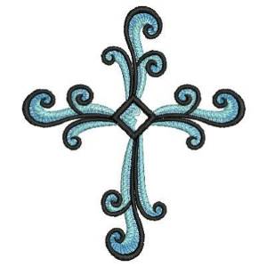 Picture of Feathered Cross Machine Embroidery Design