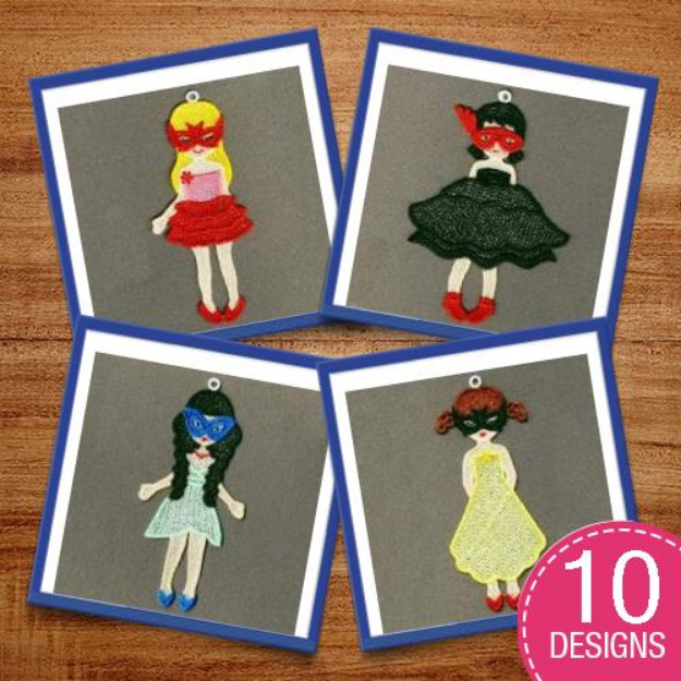 Picture of FSL Masquerade Girls Embroidery Design Pack