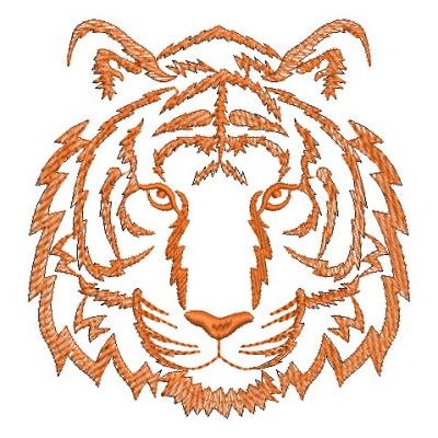 Tiger Silhouette Machine Embroidery Design
