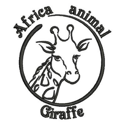 Africa Animal Giraffe Machine Embroidery Design