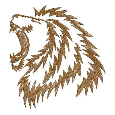 African Animal Lion Machine Embroidery Design