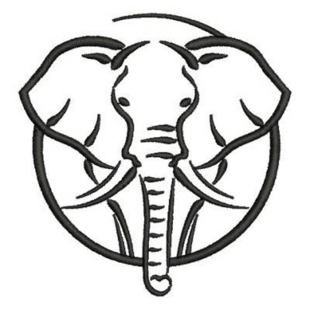 Picture of African Elephant Silhouette Machine Embroidery Design