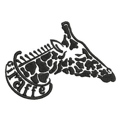 Giraffe Silhouette Machine Embroidery Design