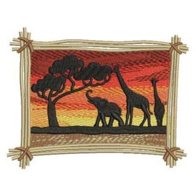 Picture of Elephant Scenery Machine Embroidery Design