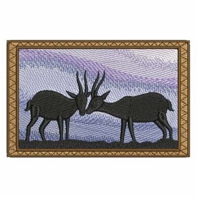 Antelope Scenery Machine Embroidery Design