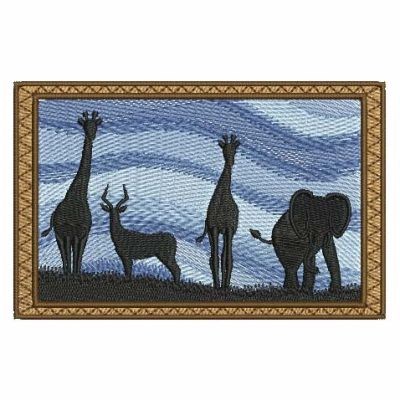 Africa Animal Scenery Machine Embroidery Design